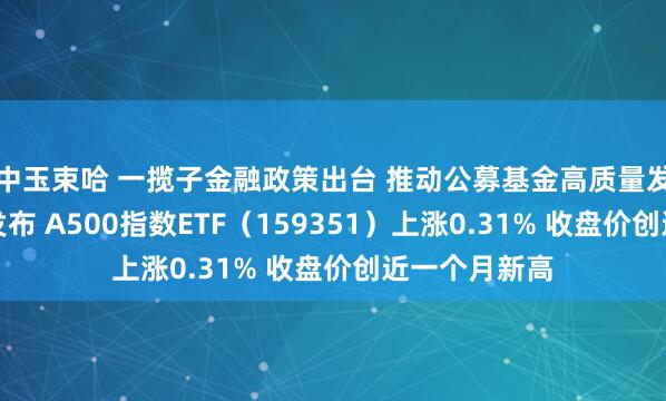 中玉束哈 一揽子金融政策出台 推动公募基金高质量发展行动方案发布 A500指数ETF（159351）上涨0.31% 收盘价创近一个月新高
