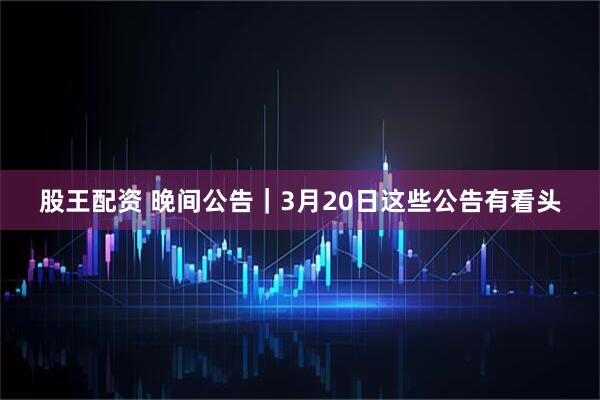 股王配资 晚间公告｜3月20日这些公告有看头